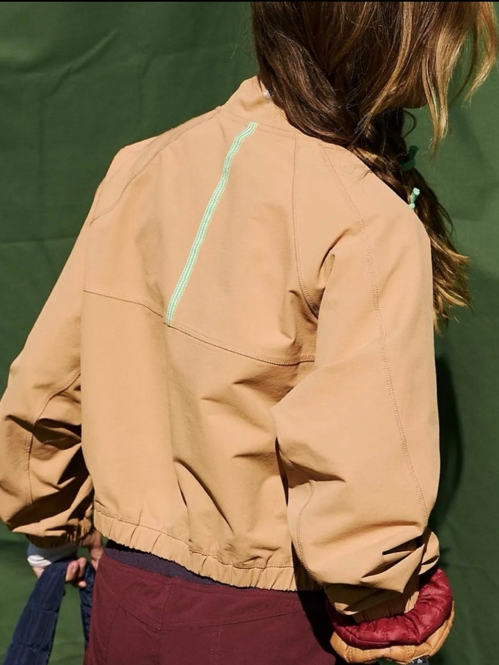 Free People FP Movement So Fly Half Zip Jacket Tan Pullover Medium M - Picture 2 of 8